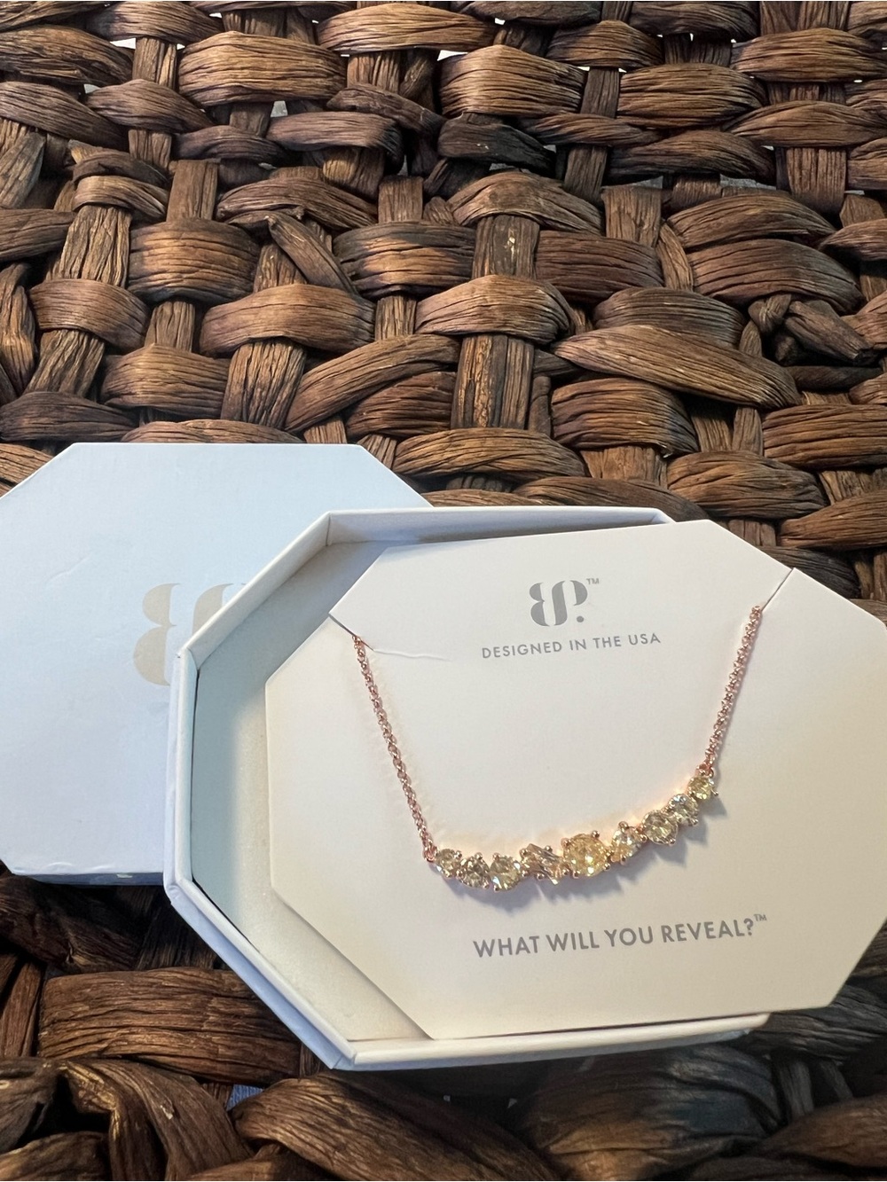 Rose Gold, Smokey Topaz Bar Necklace - Delighted In Sparkle